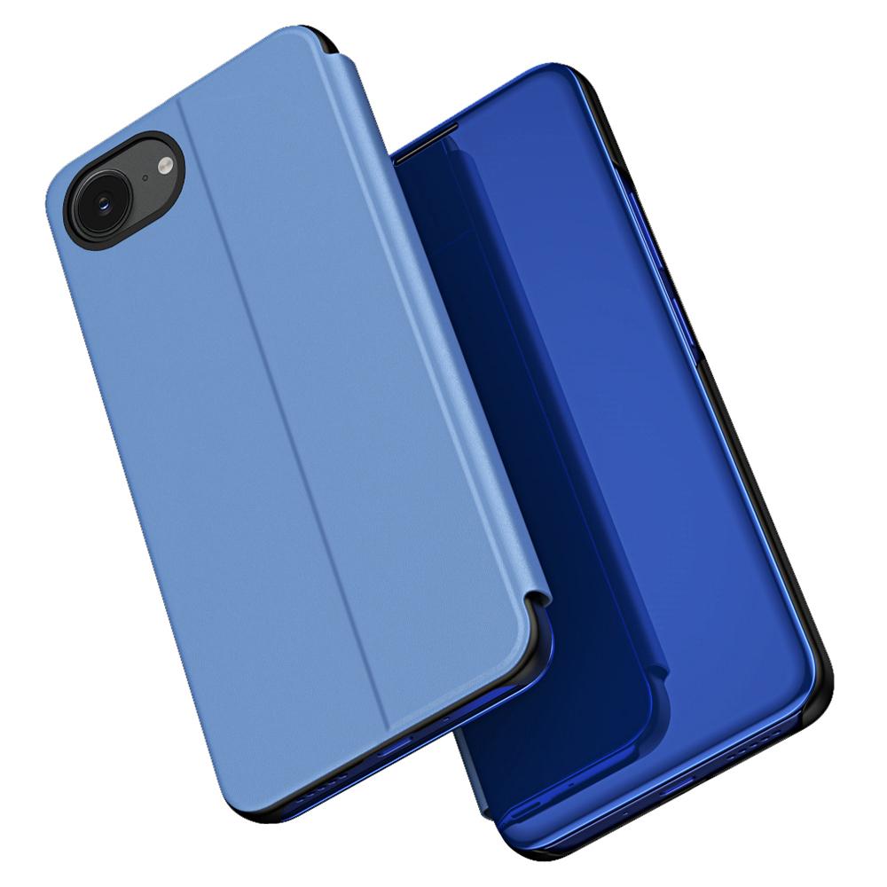 

For iPhone 16e Case View Window Stand Leather Flip Phone Cover Purple