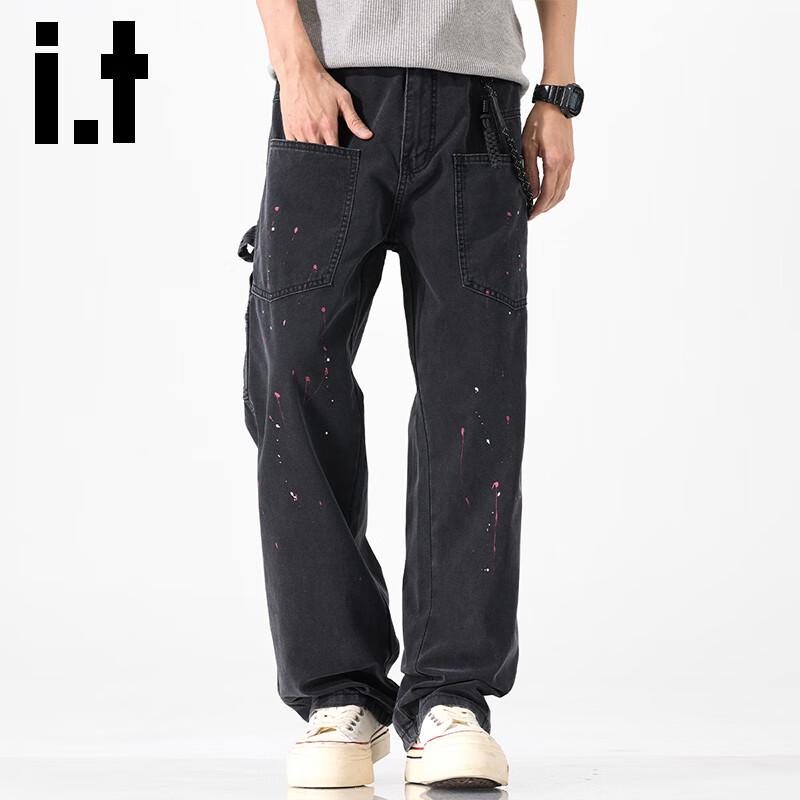 

Izzue It Мужские джинсы свободного прямого кроя с брызгами краски 38