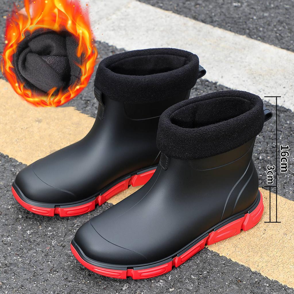 Fashion New Men's Rain Boots Rubber Gumboots Mid-calf Waterproof Working Boots Comfort Non-slip Fashion Men's Rain Boots Rubber Gumboots