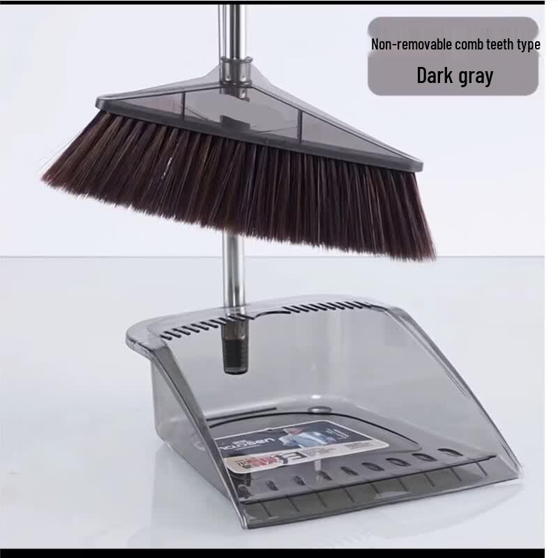 Household Soft Bristle Broom & Dustpan Set with Comb