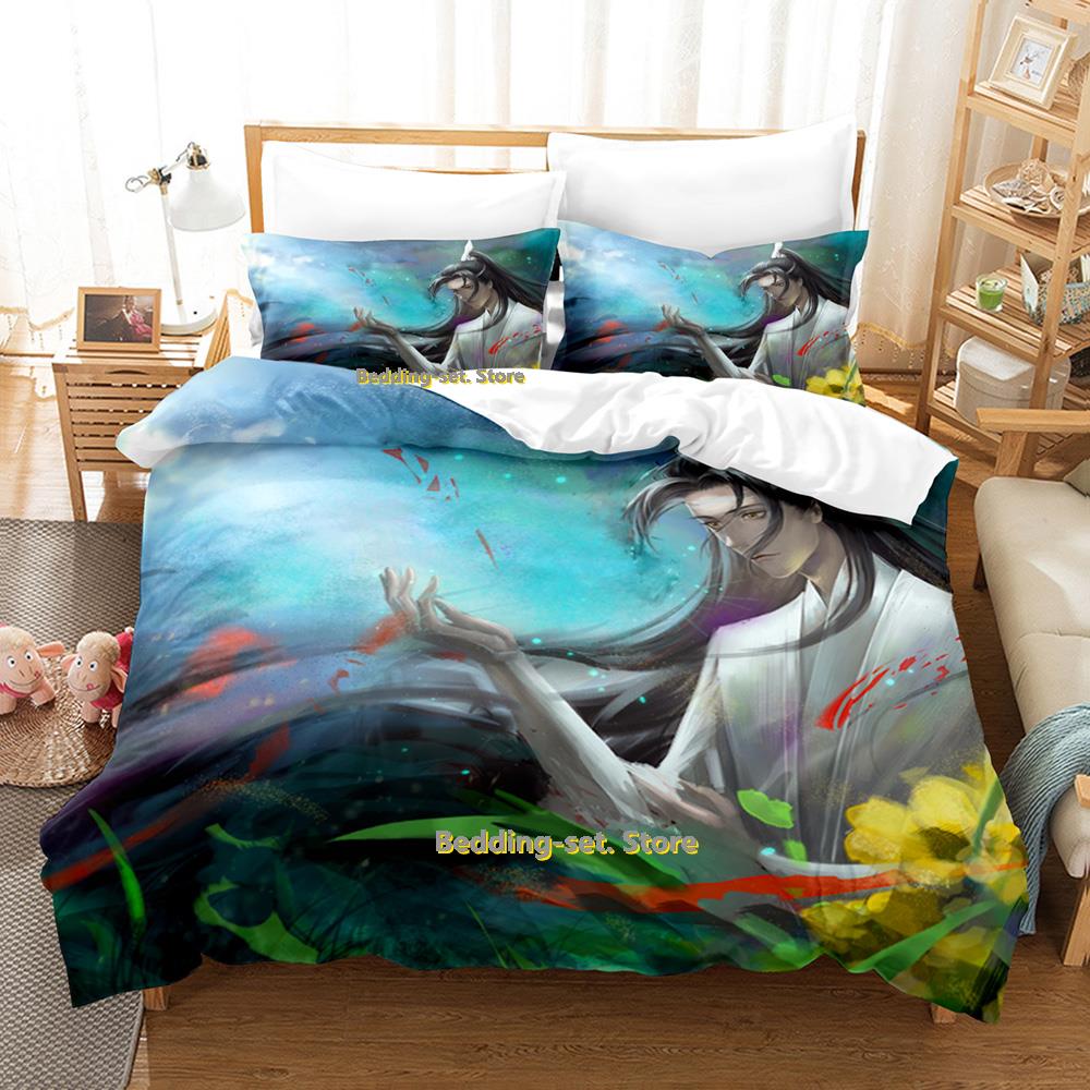 Comforter New Mo Dao Zu Shi The Grandmaster Of Demonic Cultivation Bedding Set Anime Three-Piece Set Adult Kid Bedroom Duvet Sets