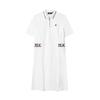 Breathable Polo Neck Fashion Casual Short Sleeve Dress Women Dresses Standard-White F11W121340F-WT