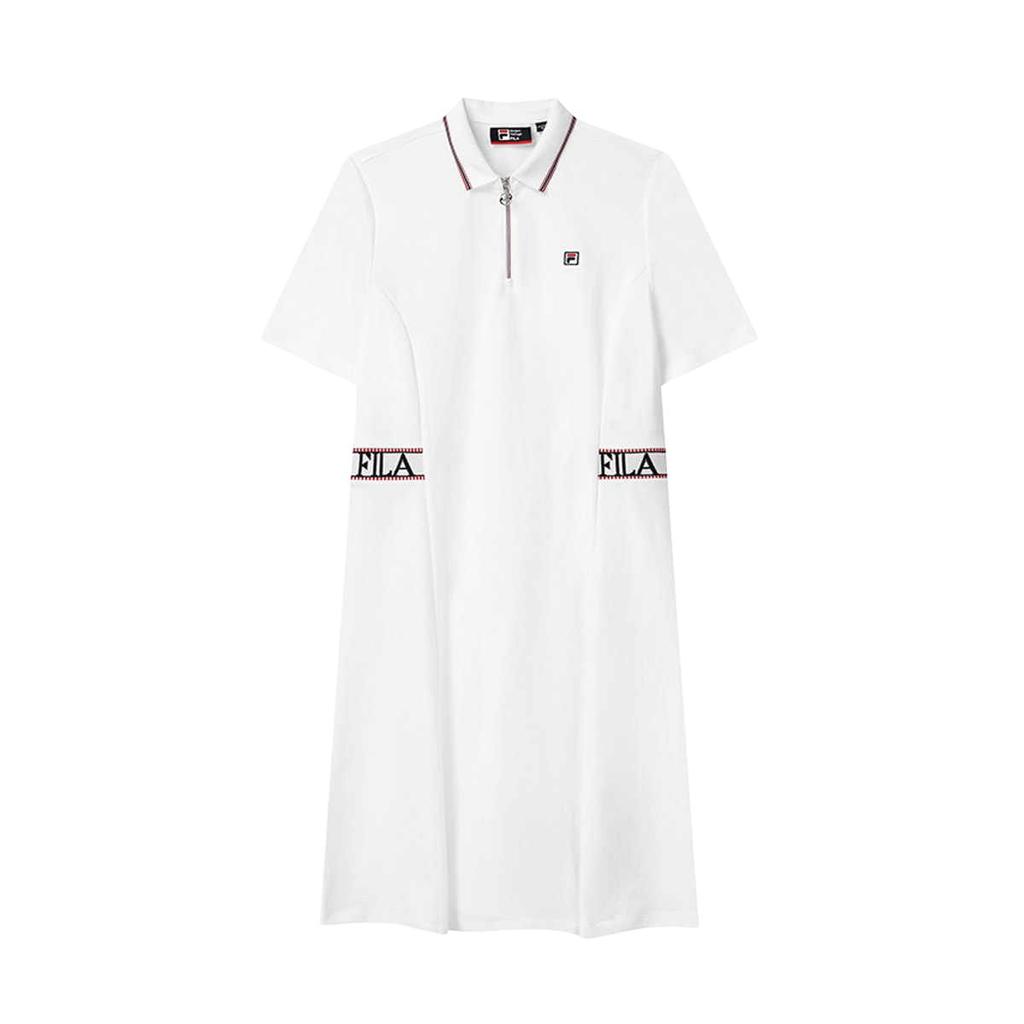 New FILA Short Sleeved Dresses Women's Standard White F11W121340F-WT