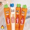 4PCS Confused Carrot Carrot Shaped Gel Pen 0.5mm Retractable Tongue Refill Funny and Fun Decompression Pen School Stationery