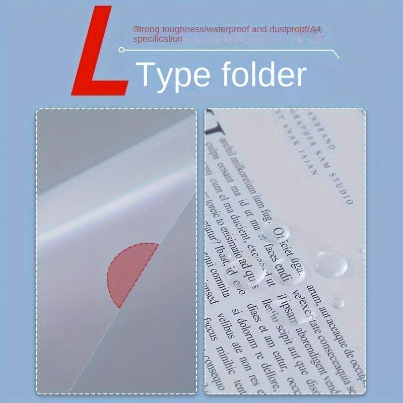 A4 Plastic File Folders - 60/30/10pcs, L-Shaped Transparent Document Protectors for Office Organization
