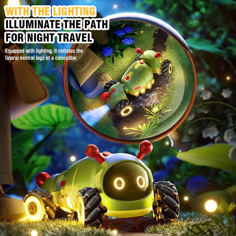 Non-Toxic Intelligent Remote Control Insect 4Wd Rc Stunt Car With Spray Light Radio Controlled Animals Electric Toys For Kids Gifts