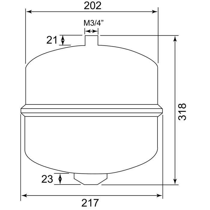 Vase d'Expansion Cylindrique/8 Litres