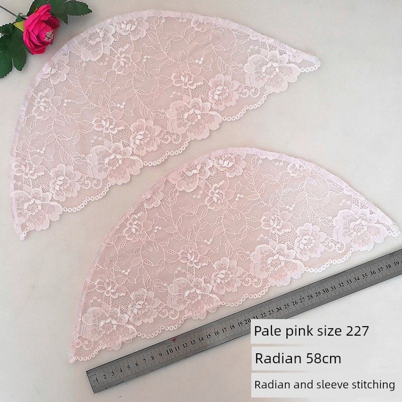 

Large Sleeveless Sling Semi-Finished Sleeves Black Fake Sleeve Lace Patchwork Cover Oversleeve Women s Lace Decorative Khaki Pale pink L