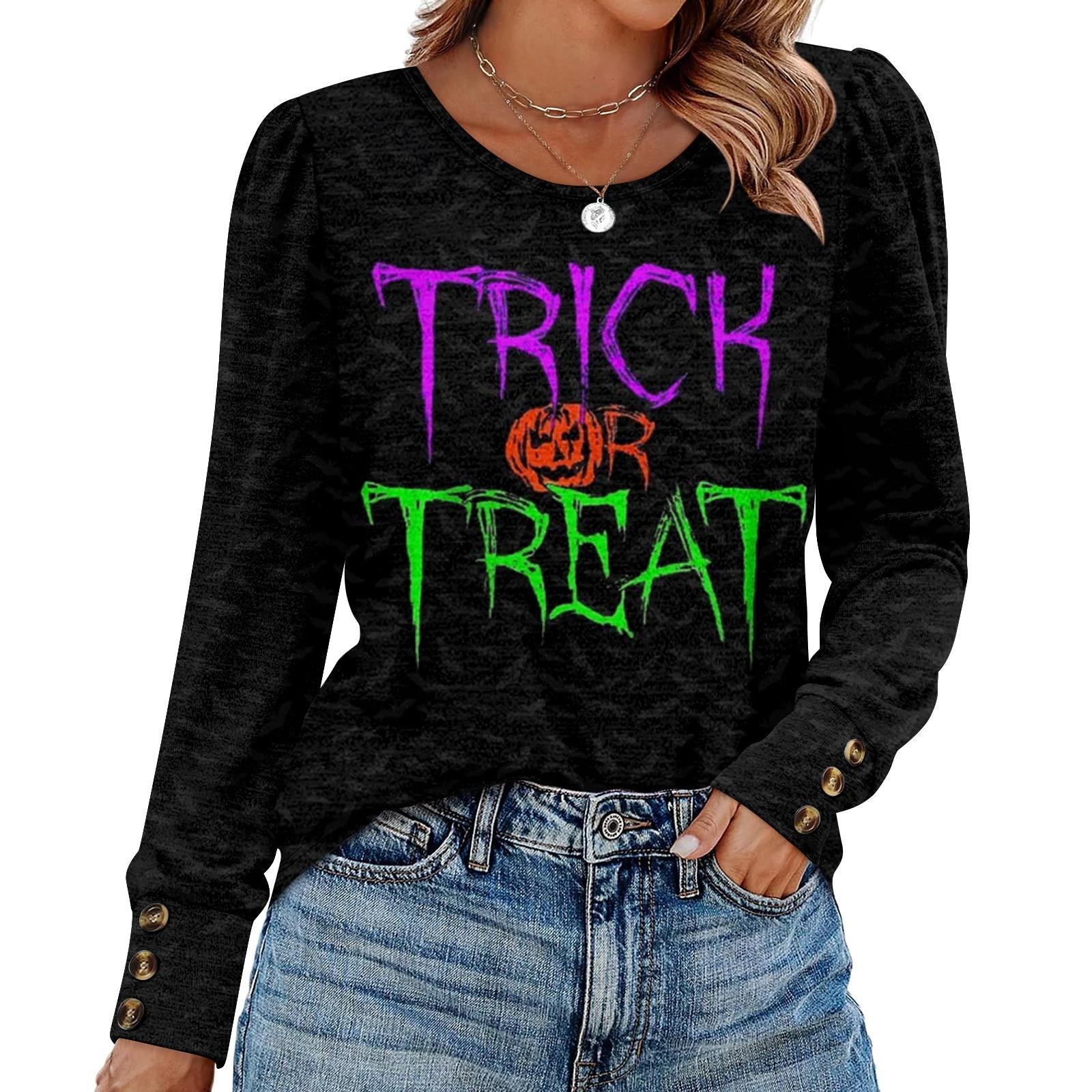 

Женский модный топ с длинными рукавами в стиле ретро с принтом L фиолетовый