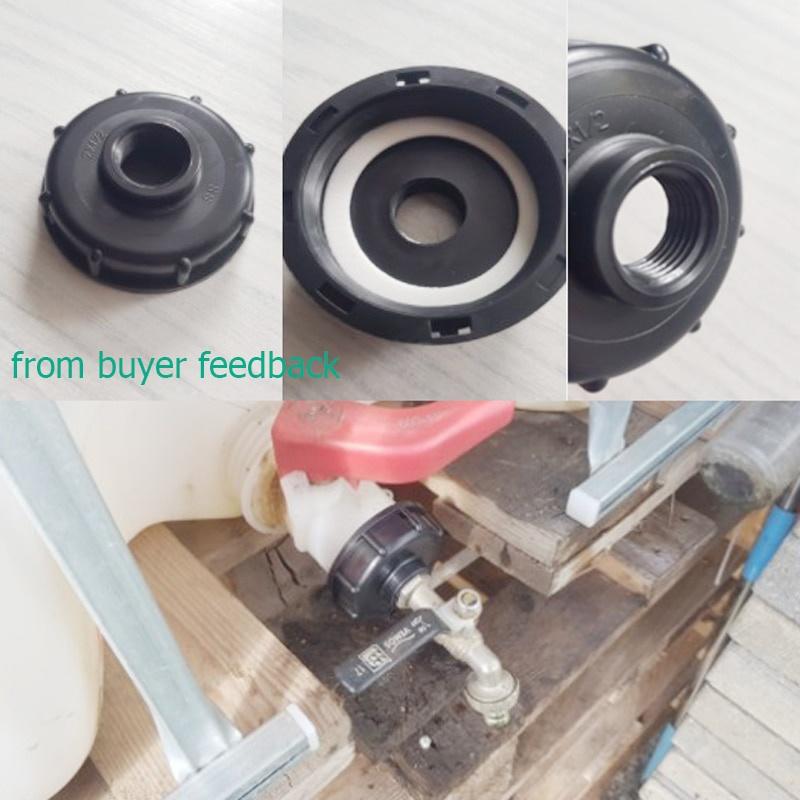 Durable Ibc Tank Fittings S60X6 Coarse Threaded Cap 60Mm Female Thread To 1/2 ", 3/4", 1 "Adapter Connector
