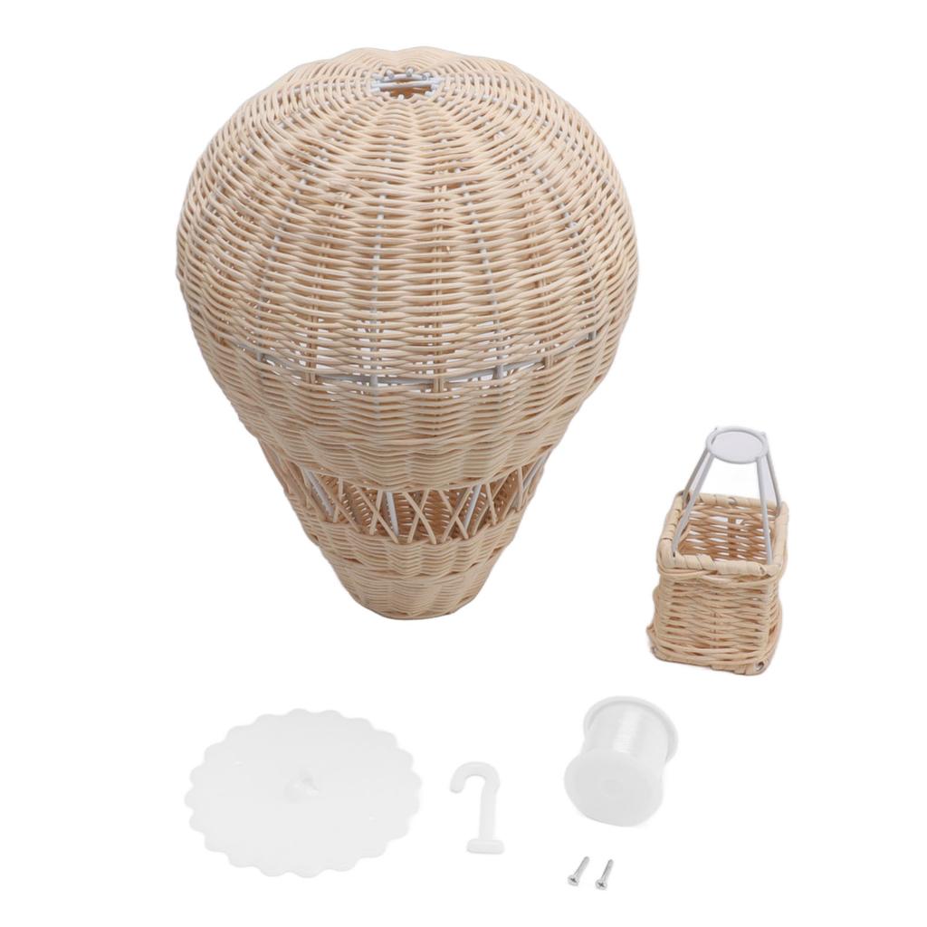 Woven Hot Air Balloon Handcrafted Exquisite Details Rattan Weaving Decoration for Kids Room Party Photo Prop