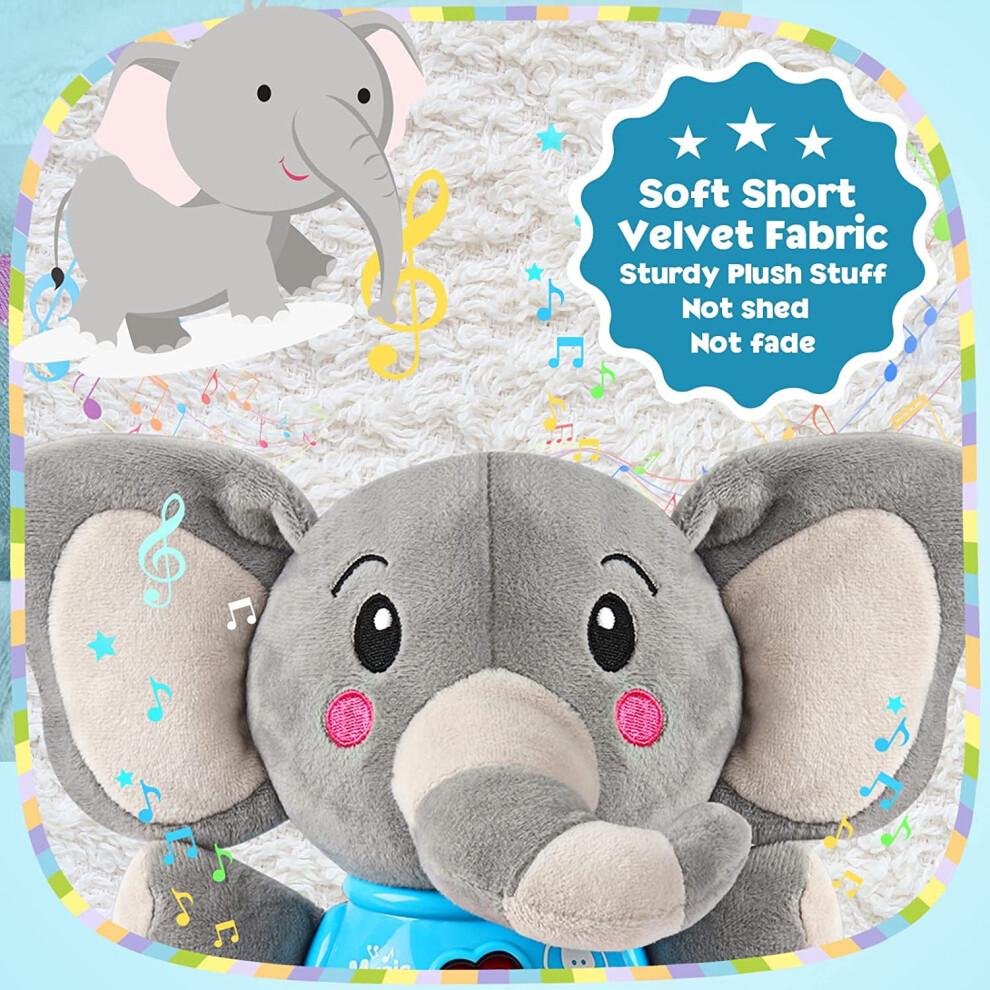 Plush Elephant Musical Baby Toy, Light-Up Stuffed Animal for 0-36 Months – Compatible with All Infant Ages