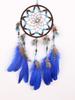 Creative Blue Feather Dream Catcher Wind Chime Hand-woven Car Pendant Holiday Birthday Gift Garden Bedroom Home Hanging Ornament