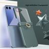 For Samsung Galaxy Z Flip7 5G Case with Tempered Glass Film Ring Holder Kickstand PC Phone Cover