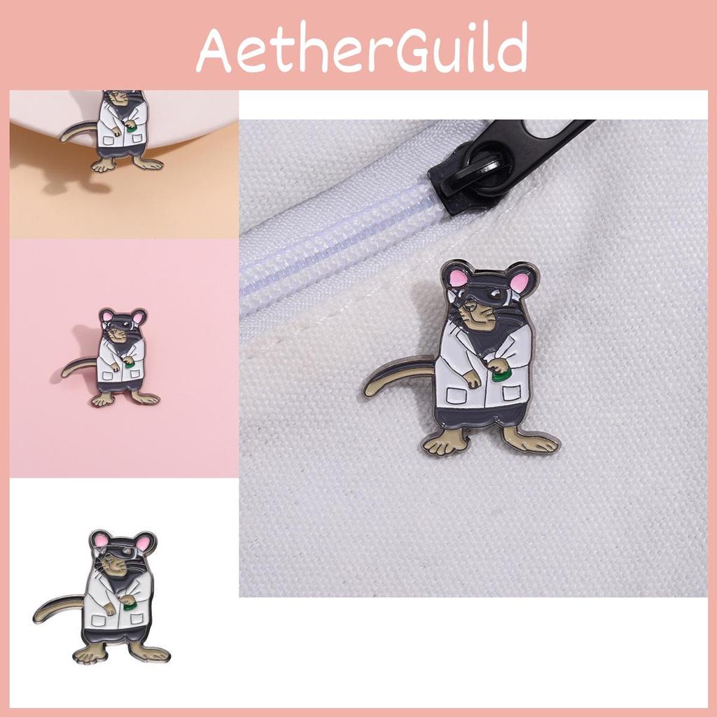 Whimsical Cartoon Animal Brooch With Charming Mouse Illustration Perfect For Stylish Outfits