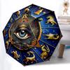 1pc Astrology Zodiac Automatic Folding Umbrella Compact Lightweight Travel Umbrella with 8-Rib Sturdy Frame, Windproof & Self086