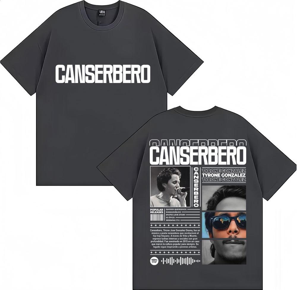 Rapper Canserbero Album Tour Print T Shirts Men Women Hip Hop Pop Music Vintage Tshirt Oversized Soft Cotton T Shirt Streetwear