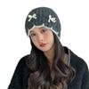 Women's Autumn and Winter Sweet and Versatile Bow Knitted Wool Hat Korean Style Big Head Surround Head Hat Warm Cold Hat New