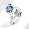 Adjustable Enamel Spinning Butterfly Ring For Women Anxiety Relief Stress Reducing Rotatable Fidget Jewelry Gift