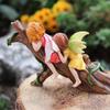 Realistische schlafende Fee Statue Harz Handwerk Handgefertigt Garten Feen Figuren Lustige DIY Baby Fee Liegend auf Baum Skulptur