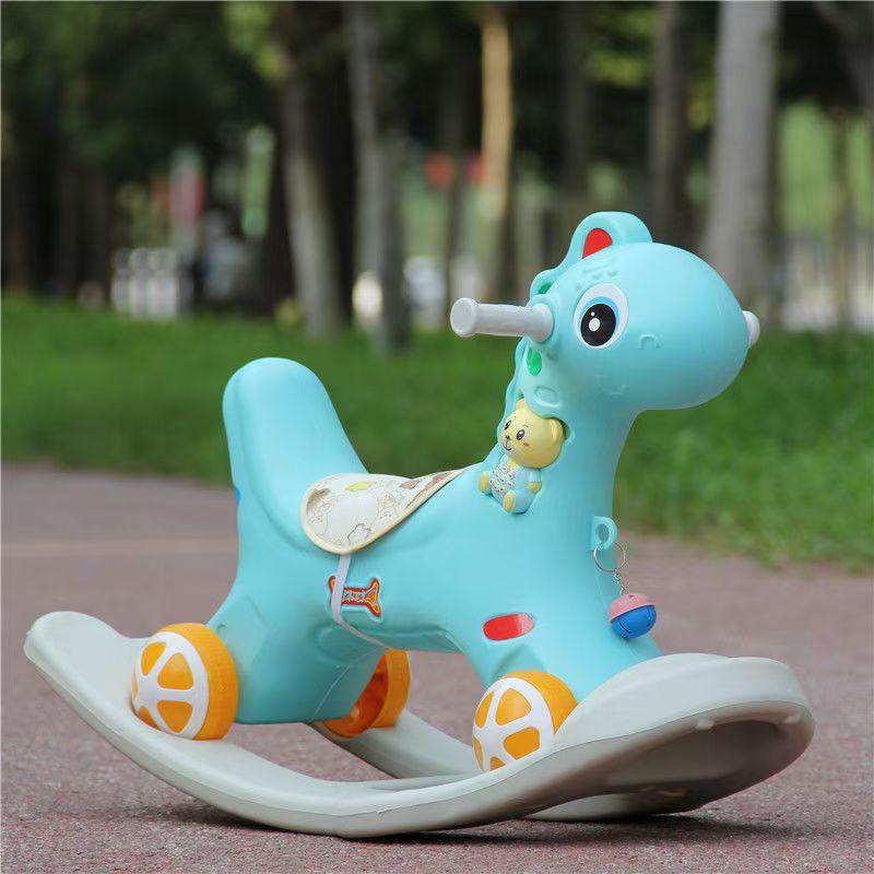 Multifunctional 2-in-1 Wooden Rocking Horse & Infant Scooter: Anti-Fall Toy for Babies & Toddlers (Up To 3 Years)