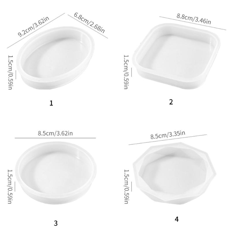 Flexible Silicone Mould for Craft Round and Square Bases Designs for Candle Making and Resin Art Projects Supplies