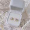 S925 Sterling Silver Pearl Stud Earrings - Hong Kong Style, Retro, Simple, Elegant, Light Luxury