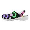 White EVA Clogs with Neon Cross Print, Lightweight Slip On Garden Shoes, Breathable Beach Sandals, Indoor Outdoor Slippers for Men Women