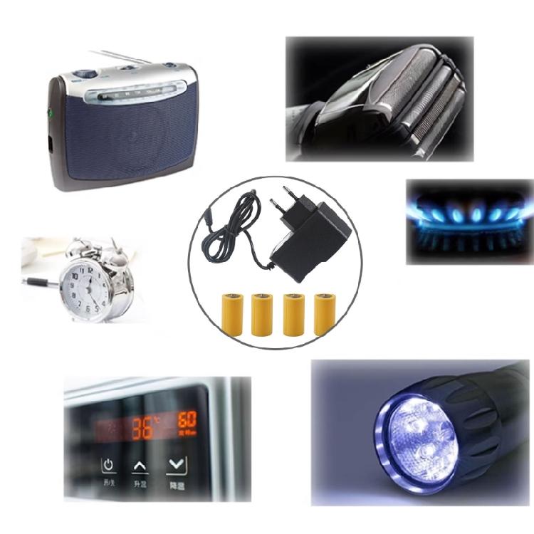 110V 220V Power Converter LR14 C Battery Eliminators Replace 4Pcs 1.5V C Battery