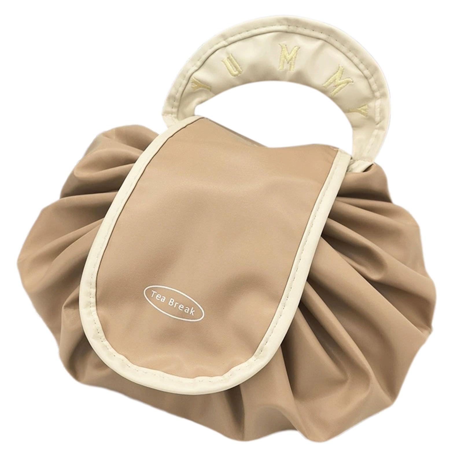 

Портативная косметичка для ежедневного использования, модная женская большая вместительная дорожная косметичка, женская косметичка на шнурке, сумка для хранения 1PC кофейный