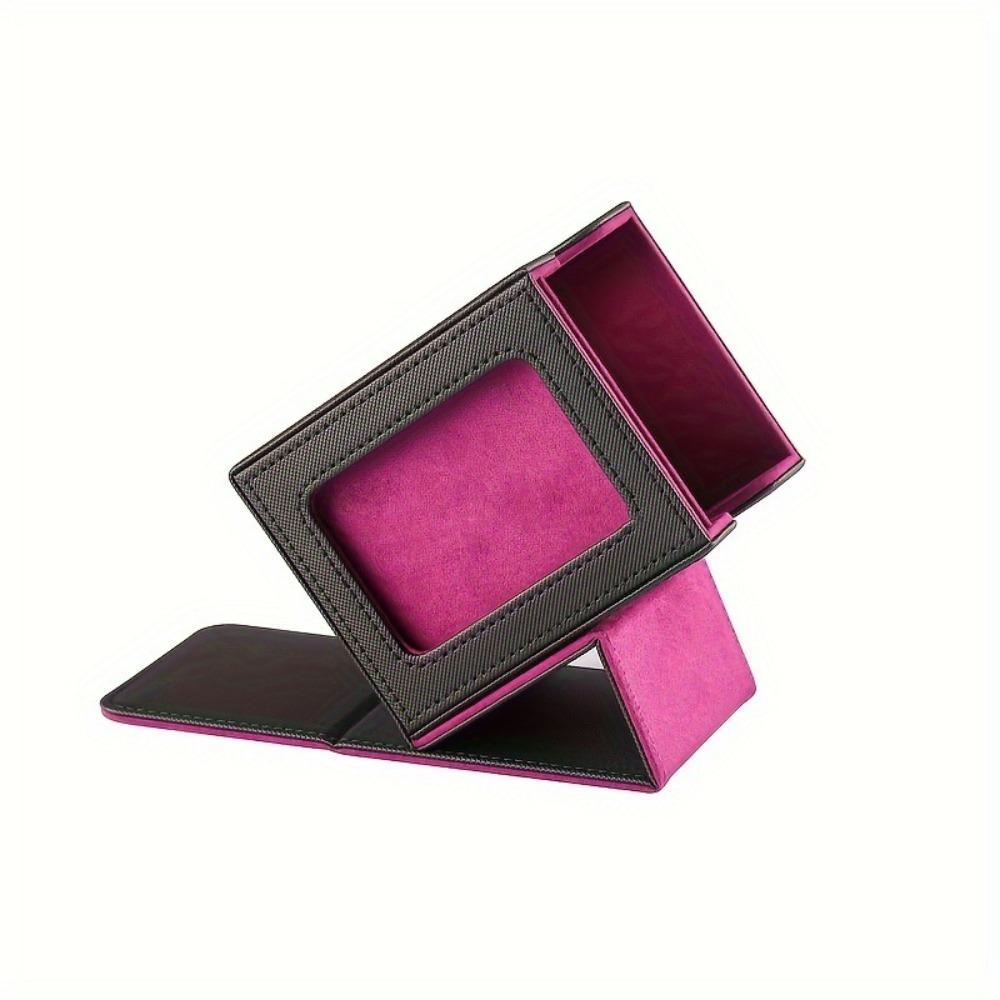

PU Leather Game Card Organizer Single Sleeved Cards Card Deck Box Collection black purple