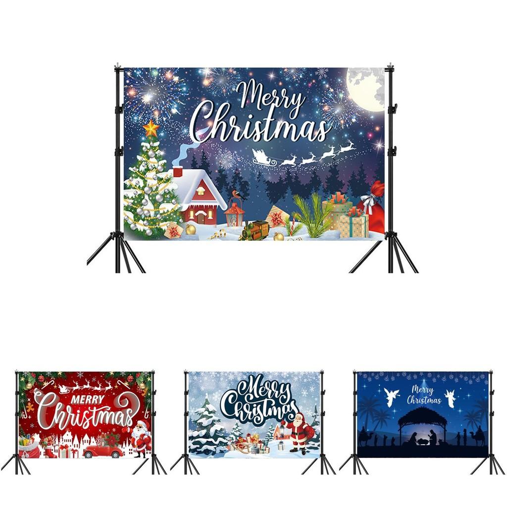 Christmas Background Banner Polyester Festival Party Decor For Holiday Event