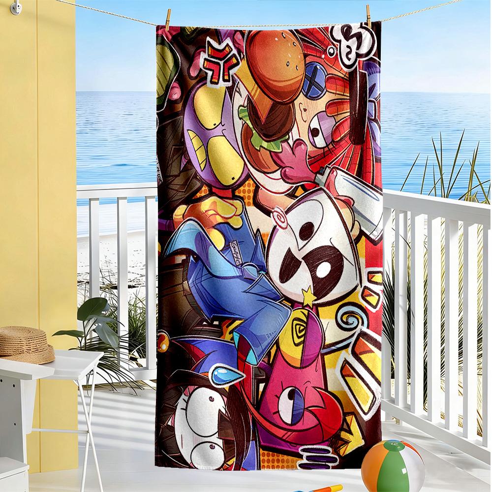 Digital Circus Beach Towel Soft Durable Quick-Dry Comfortable Lightweight