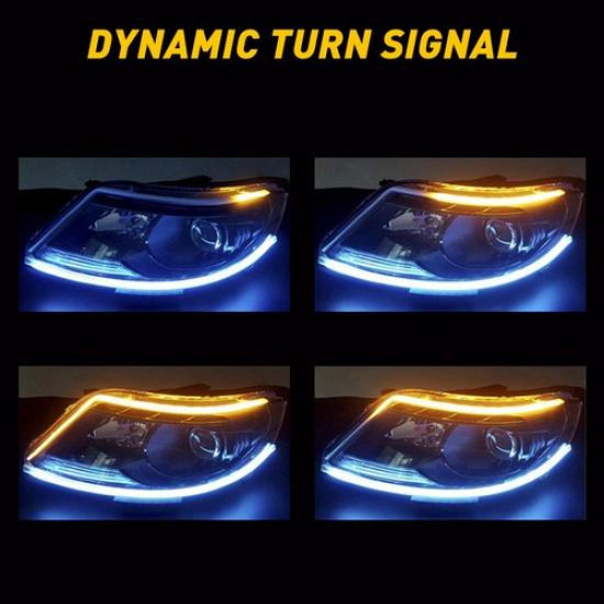 Car LED Sequential Steering Strip Light Bar Signal Turn White Amber Switchback 1
