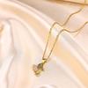 18k Gold Seahorse Pendant Necklace with Colorful Zircons - Women's Cute Animal Clavicle Chain