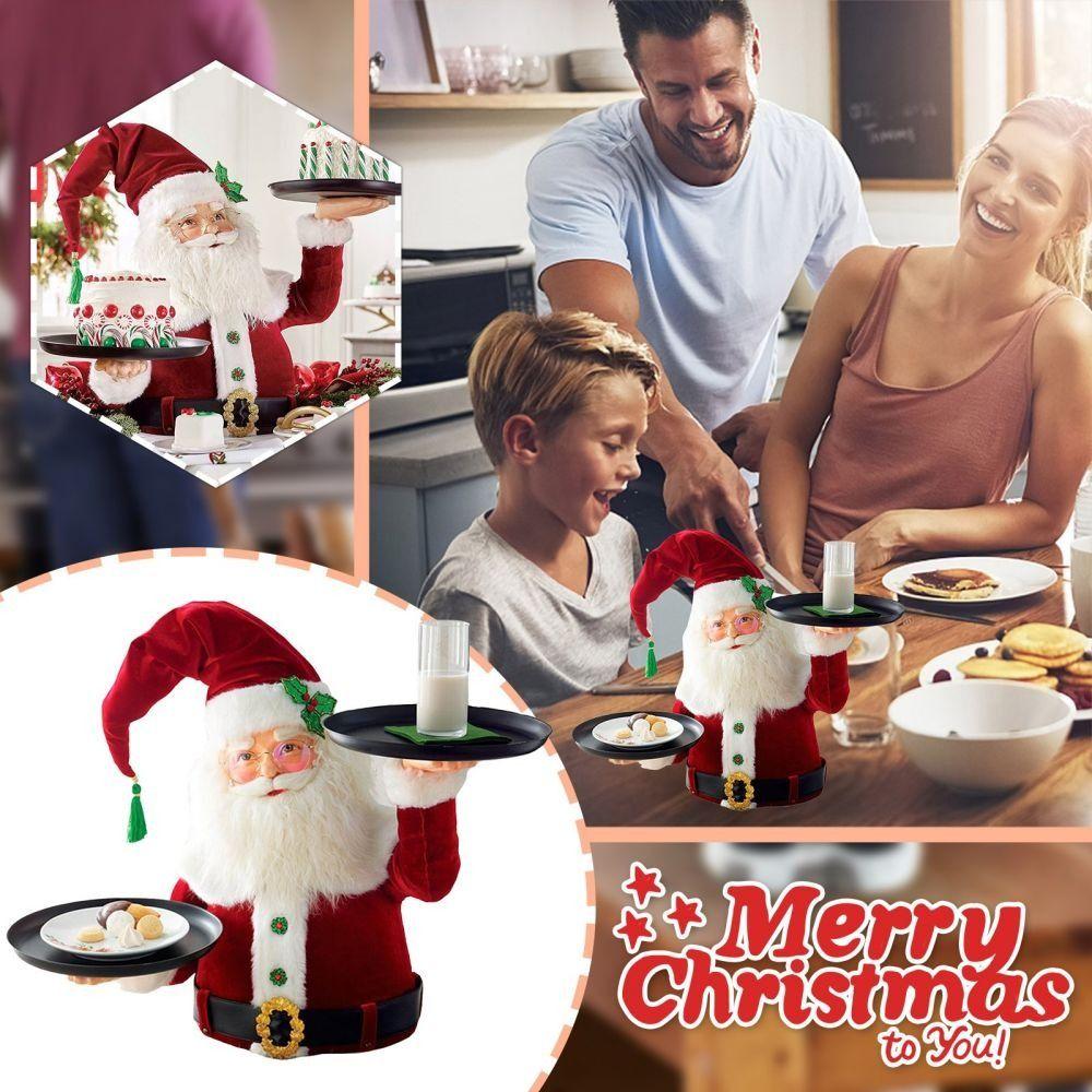 Statue Resin Party Supplies Santa Serving Tray Table Ornament Christmas Decor Xmas Fruit Plate