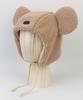 Big Ear Bear Fleece Brown Bonnet Hat