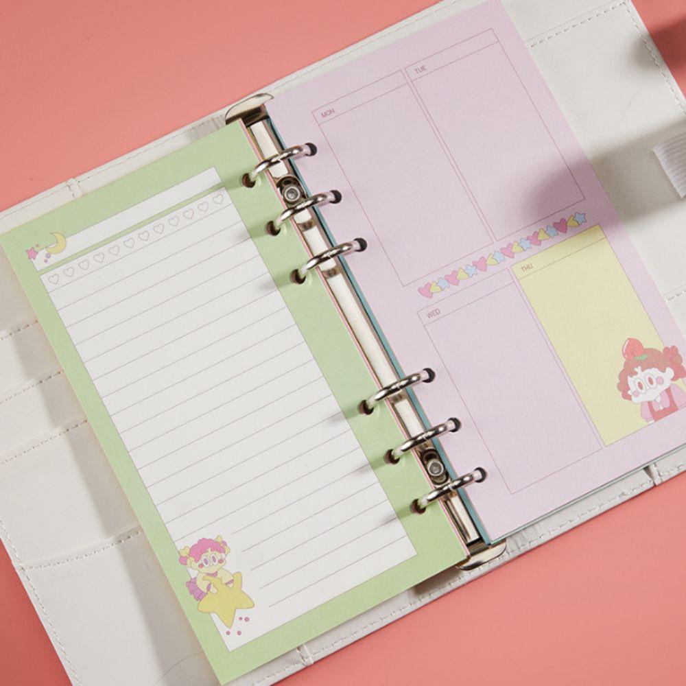 80 Sheets Notebook Paper 6 Holes Binder Inside Page Kawaii Loose Leaf Paper Refill Students