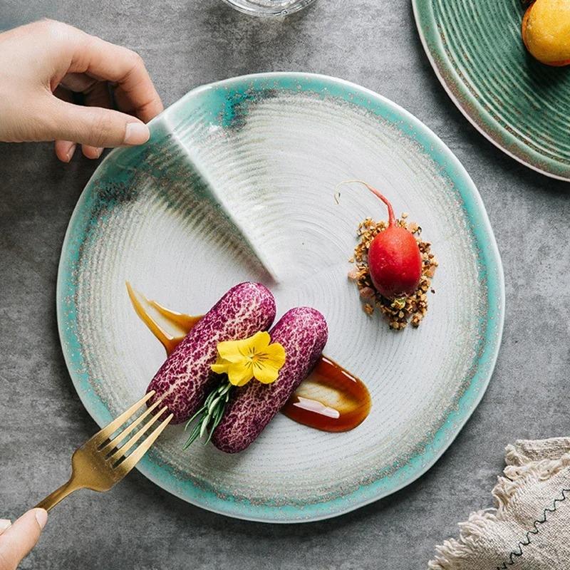 Irregular Ceramic Plate Restaurant Dessert Plate Sushi Plate Steak Plates Pasta Dish Serving Plates Molecular Cuisine Tableware