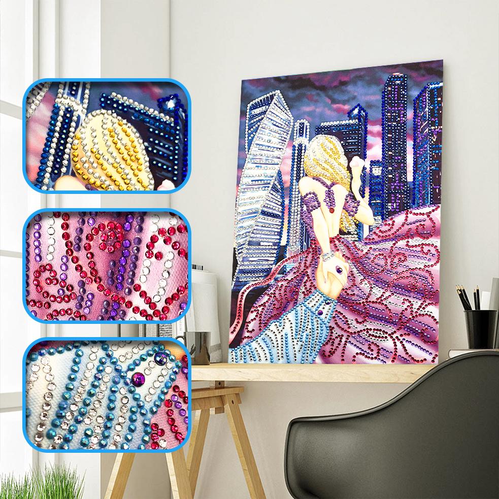 

5D DIY Часть дрель Специальная форма Алмазная картина Красота Набор для вышивки крестом Вышивка Ремесло 20*30 cm
