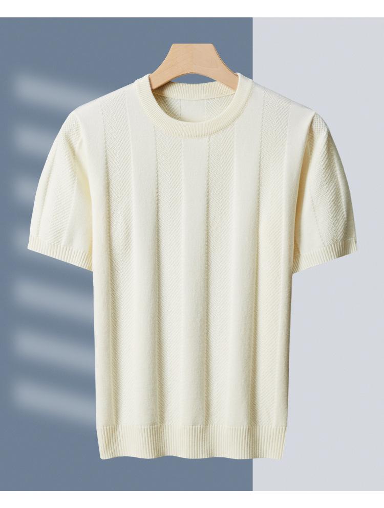 Men s Premium Short-Sleeve Knitted Wool Sweater Trendy AutumnWinter Plus Size Base Layer Innerwear S 60kg-675kg 2769₽