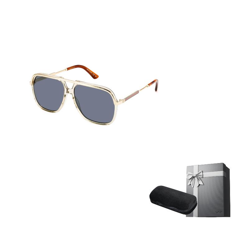 

GUCCI Large Frame Round Face Fashion UV Protection Plate Frame Aviator Sunglasses Men s Transparent Off-White F