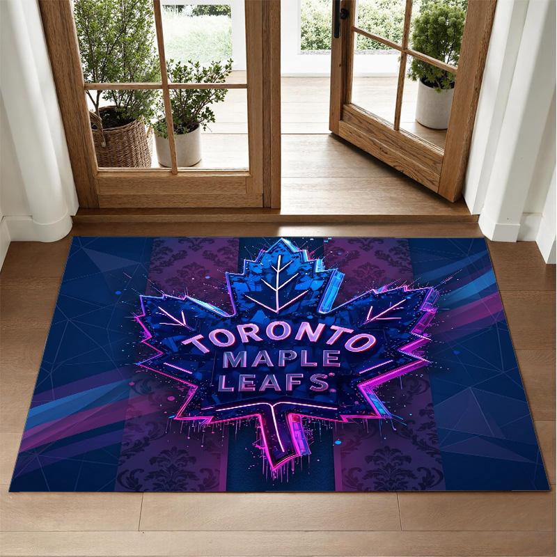 Toronto Maple Leafs Design Crystal Velvet Rug Soft Decorative Mat for Bedroom Entrance