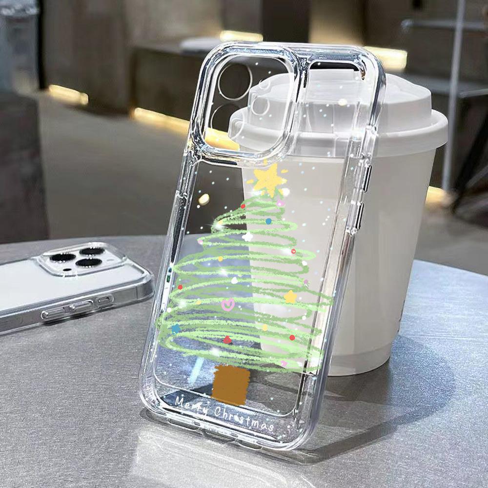 Cute Christmas Phone Case For Iphone 17 Air 16 16e 15plus 14 13 12 11 Pro Max Soft TPU Minimalist Stylish Funda Protective Cover