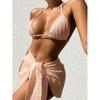 Sexy Bikinis Women Swimsuit 3 Pieces Bikini Set Halter Cover Up Brazilian Swimwear Female Beach Wear Bathing Suits Biquini
