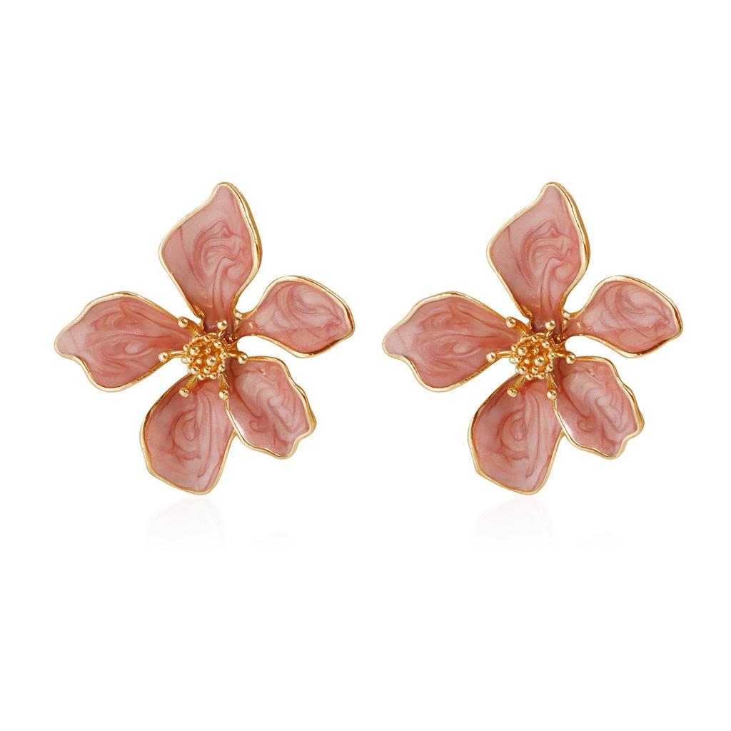1111 European and American popular oil dripping flower earrings atmospheric high-end temperament simple earrings earrings