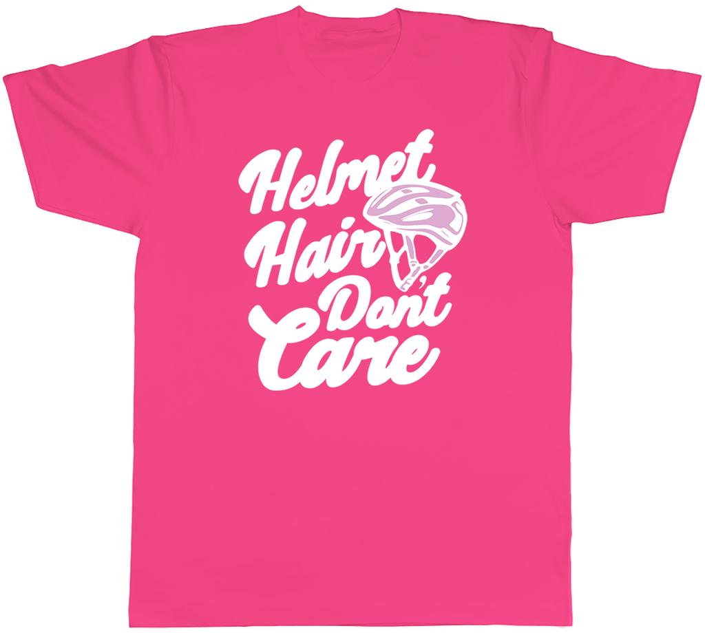 Funny Cycling Bicycle Unisexs TShirt Helmet Hair Dont Care Tee Gift