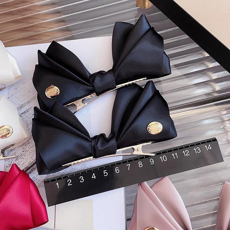 2Pcs  Bow Hair Clips For Women Vintage Bowknot Side Hairpin Cute Girls Barrettes Headdress Hair Accessories