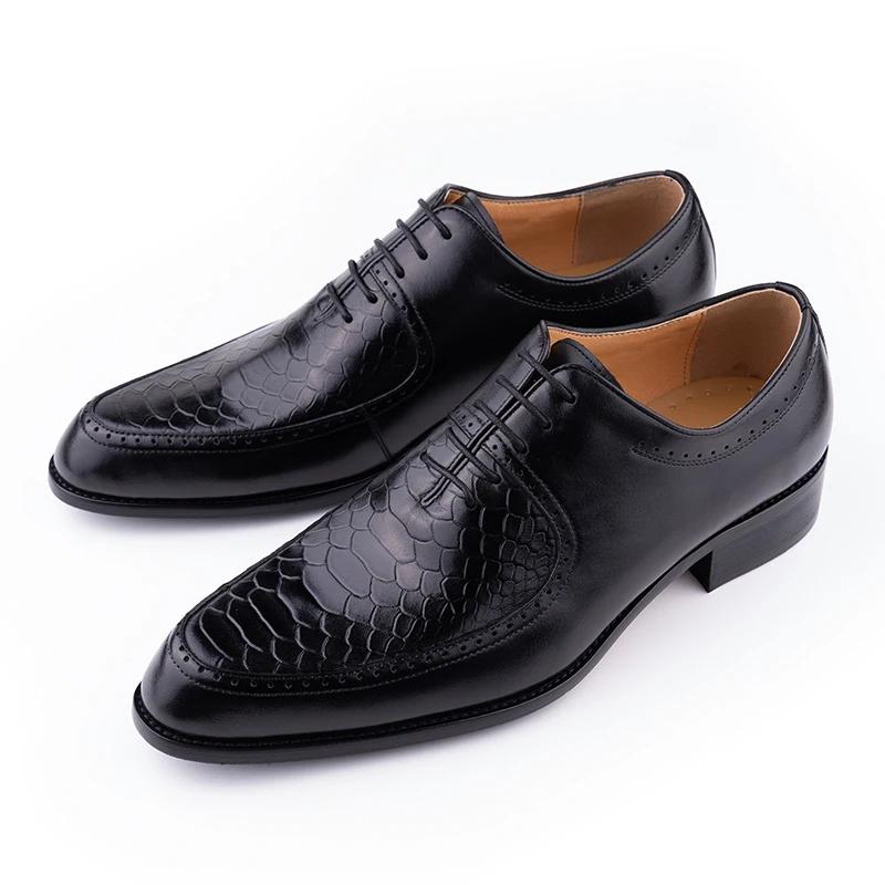 

Модная Роскошная Высококачественная Мужская Повседневная Кожаная Обувь Деловая Офисная Рабочая Обувь Черная и Коричневая Обувь для Джентльмена На шнуровке Удобная 47 чёрный