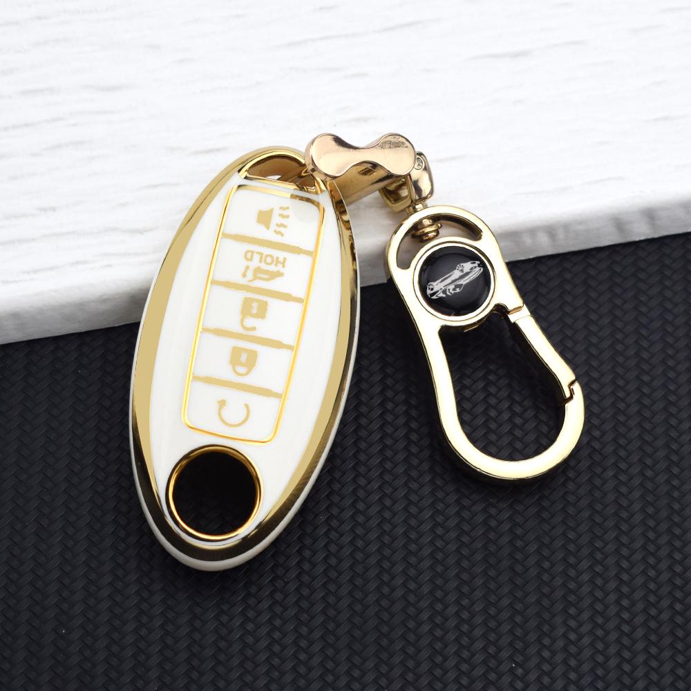 TPU Car Key Case For Nissan Qashqai J10 J11 X-Trail T32 T31 Kicks Pathfinder Tiida Juke Note 5 Buttons Key Cover Key Chain
